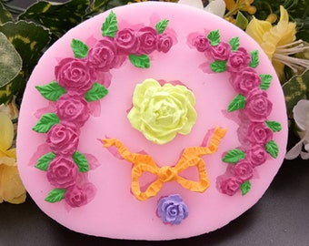 Flower Silicone Mould Fondant Chocolate Cake DIY Craft Plaster Polymer Clay