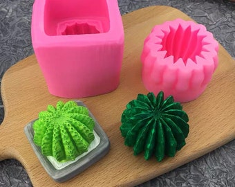 Cactus Plant Silicone Mould Chocolate Fondant Cake DIY Craft Candle Soap Plaster
