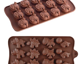 Cute Dinosaurs / Cute Pigs Silicone Mould Chocolate Jelly Fondant DIY Craft