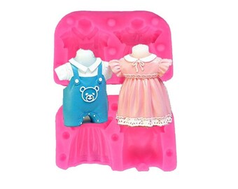 3D Cute Baby Clothes Silicone Mould Chocolate, Fondant, DIY Craft Tools