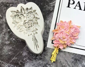 Flower Bunch Silicone Mould for Chocolate, Fondant Cake, Polymer Clay, Gypsum Diffuser, Soap, DIY Craft Making