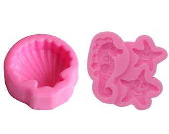 Great Bundle: Sea Life Silicone Mould for Chocolate, Fondant, DIY Craft, Polymer Clay, Candle, Soap, Gypsum Diffuser