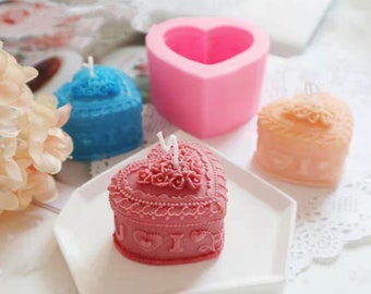 Rose Heart Gift Box Shape Silicone Mould for Chocolate, Fondant, DIY Craft, Candle, Soap, Polymer Clay, Gypsum Diffuser