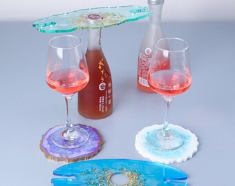 Set of 3 Wine Glass Holder, Coaster Resin Mould