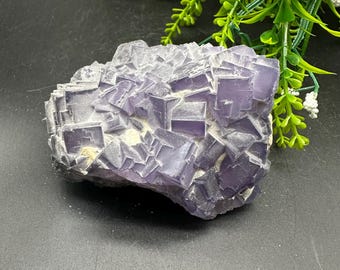 Purple Cube Fluorite Cluster / Natural Fluorite Cluster