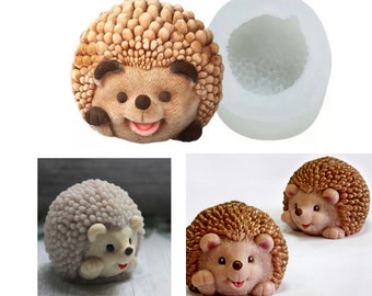 3D Cute Hedgehog Silicone Mould Chocolate Fondant DIY Craft, Candle, Soap, Polymer Clay, Gypsum Diffuser