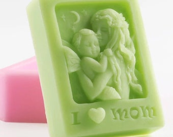 Mom With Baby / I Love Mom Silicone Mould Chocolate, Fondant, Jelly, DIY Craft, Soap, Polymer Clay, Gypsum Diffuser