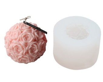 3D Rose Ball Silicone Mould Chocolate, Fondant Cake, DIY Craft, Candle, Soap, Polymer Clay, Gypsum Diffuser
