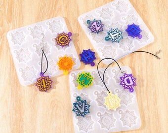 Set of 3 Mandala Alphabet Resin Mould / Mandala Letter Mould DIY Craft Keychain