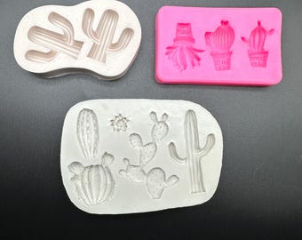 Cactus Silicone Mould for Chocolate, Fondant, DIY craft, Candle, Soap, Polymer Clay, Gypsum Diffuser