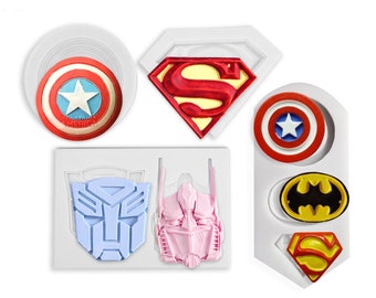 Set of 4 Captain America Superhero Shield Silicone Mould Chocolate Fondant DIY craft