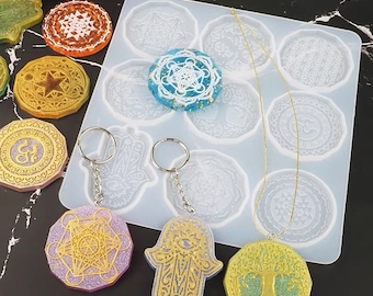 Chakra Resin Mould DIY Craft Pendant Keychain