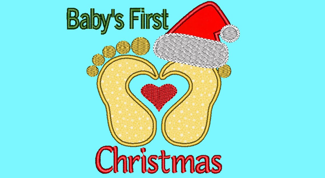 Babys first christmas applique machine embroidery  etsy Babys first christmas applique machine embroidery  etsy