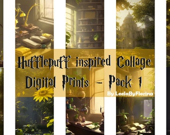 Hufflepuff inspiriert Collage Pack 1 - Digitaldrucke