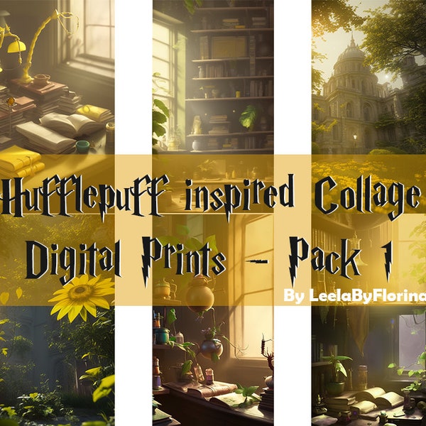 Hufflepuff inspiriert Collage Pack 1 - Digitaldrucke