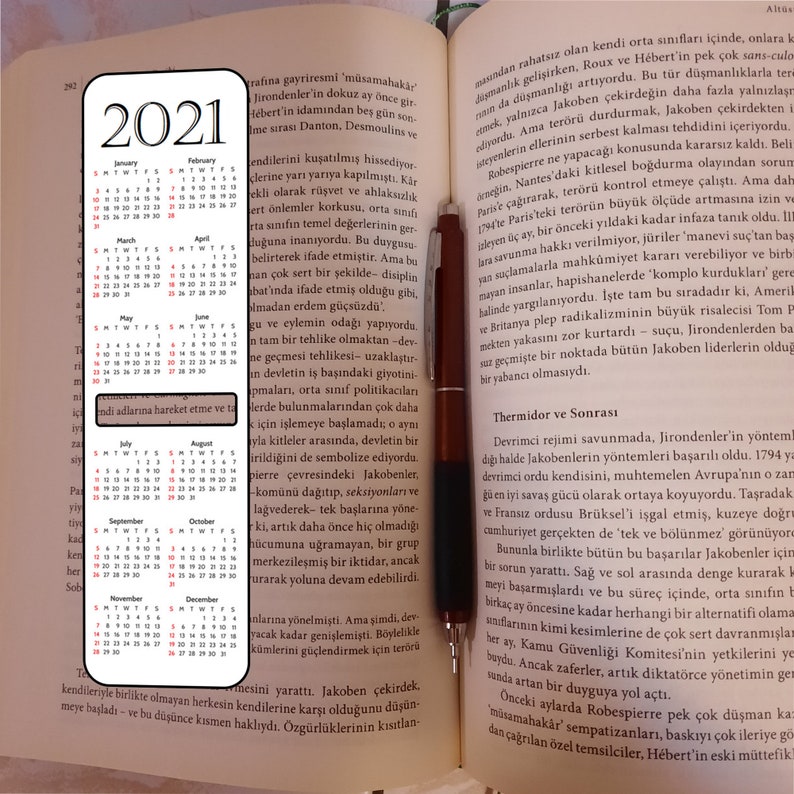 2021 Calendar Printable Bookmarks Template Instant ...