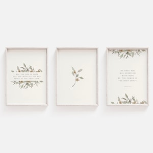 Romans 15:13 | May the God of Hope | Set of 3 | Printable Bible Verse | Christian Scripture Art | Printable Wall Art | Botanical Home Decor