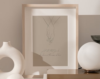 1 Corinthians 16:14 | Love | Christian Scripture Wall Art | Printable Bible Verse | Minimalist Home Decor | Boho Neutral Hand Line Art
