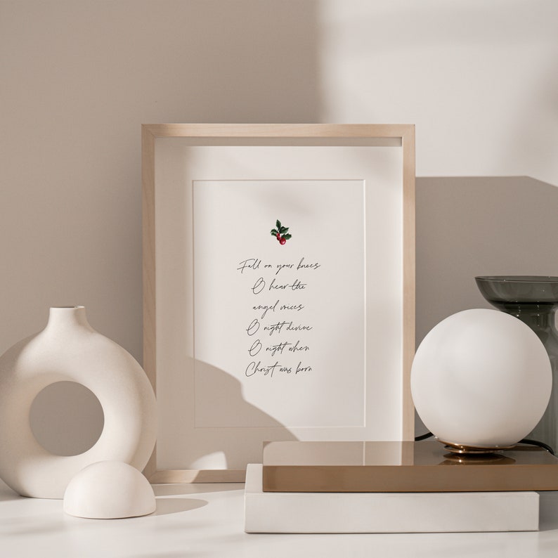 Fall on Your Knees O Holy Night Christmas Lyrics Printable Etsy