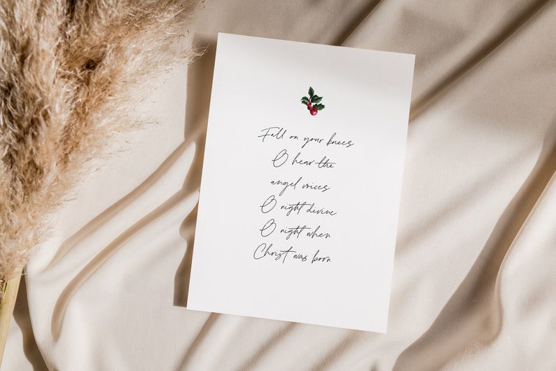 Fall on Your Knees O Holy Night Christmas Lyrics Printable Etsy