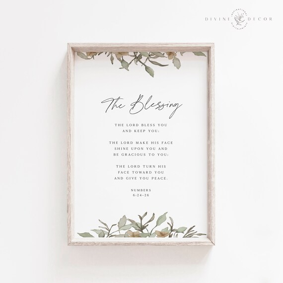 The Blessing Christian Wall Art Printable Bible Verse Etsy