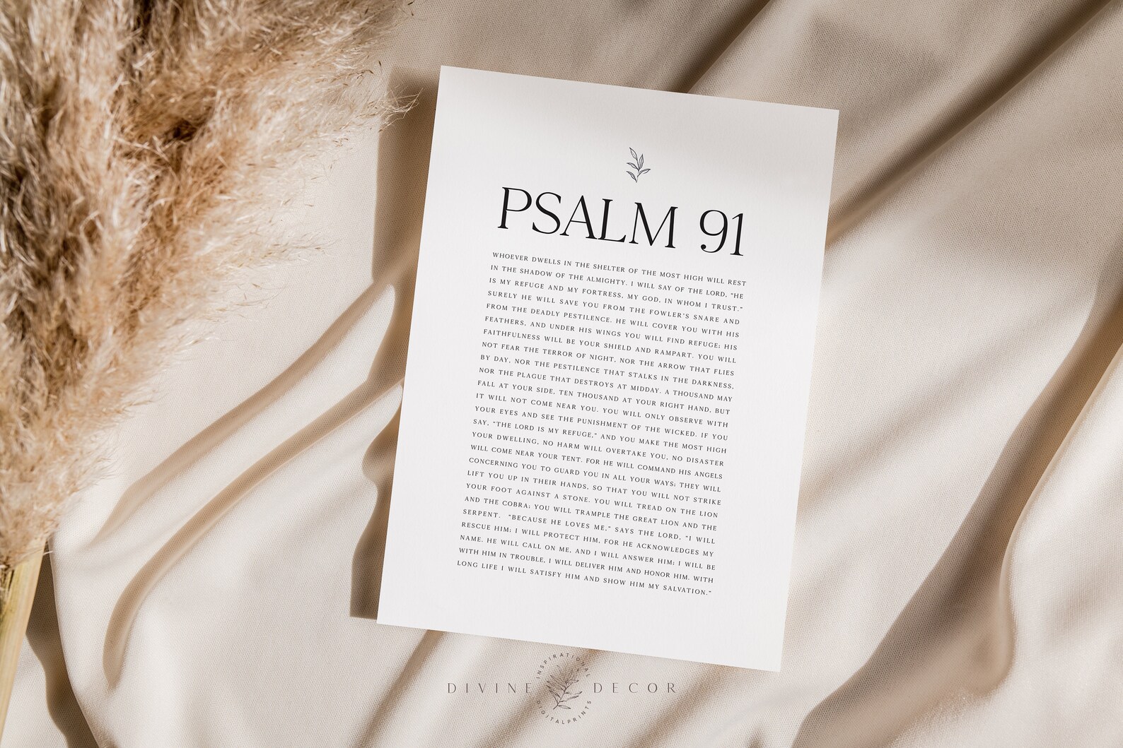 Psalm 91 Christian Wall Art: Minimalist Bible Verse (digital Download ...