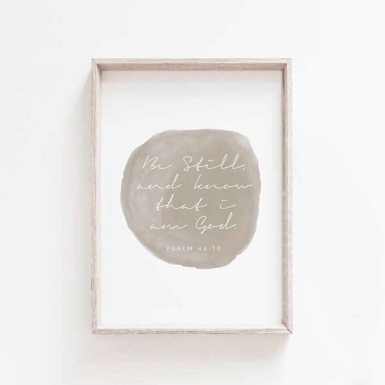 Modern Boho Christian Wall Art | Psalm 46:10 | Printable Scripture ...