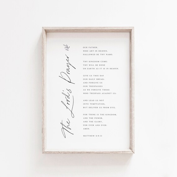 The Lord s Prayer Matthew 6 9 11 Christian Wall Art Etsy The Lord s Prayer Matthew 6 9 11 Christian Wall Art Etsy