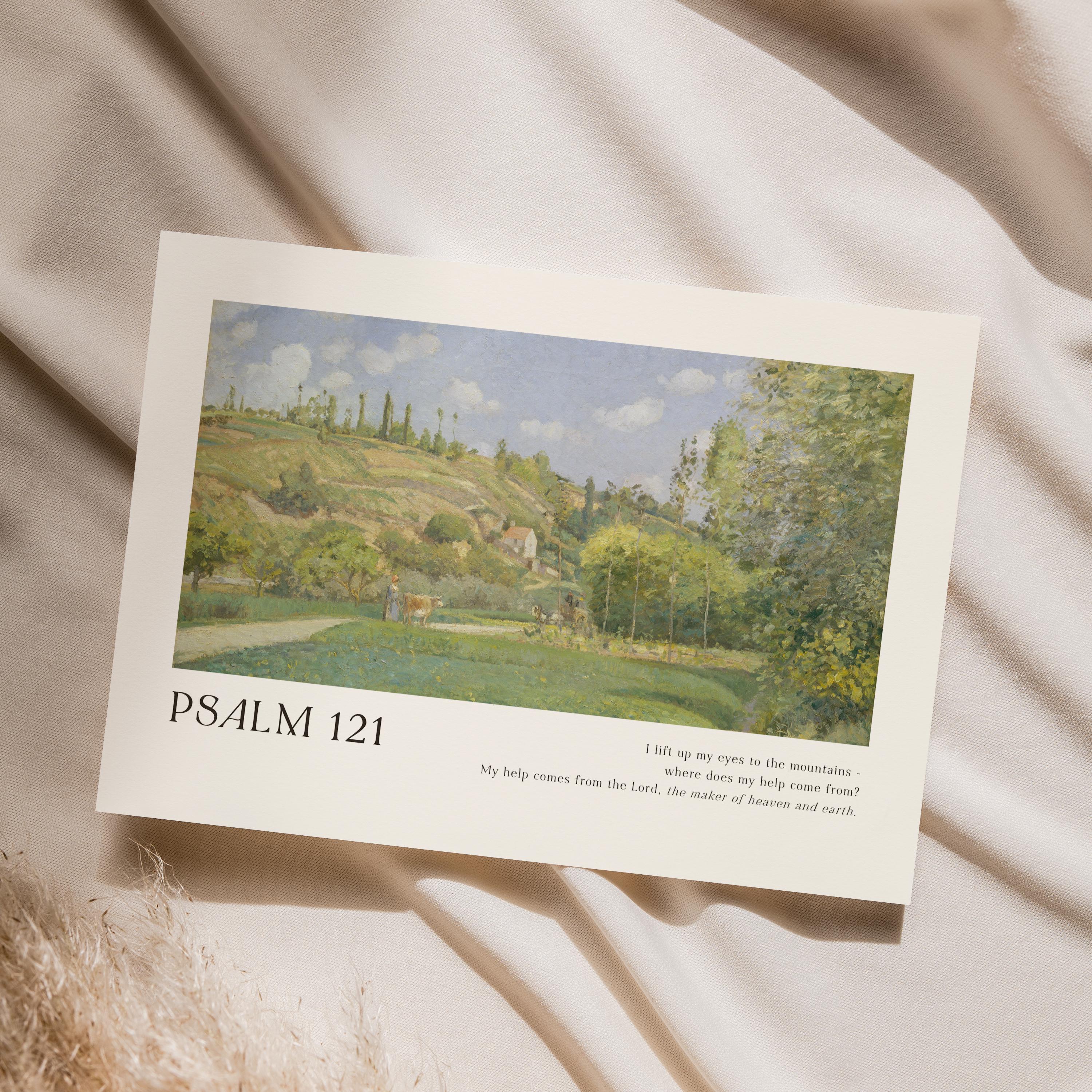 Psalm 121 Vintage Landscape Art Print: Christian Bible Verse (digital ...