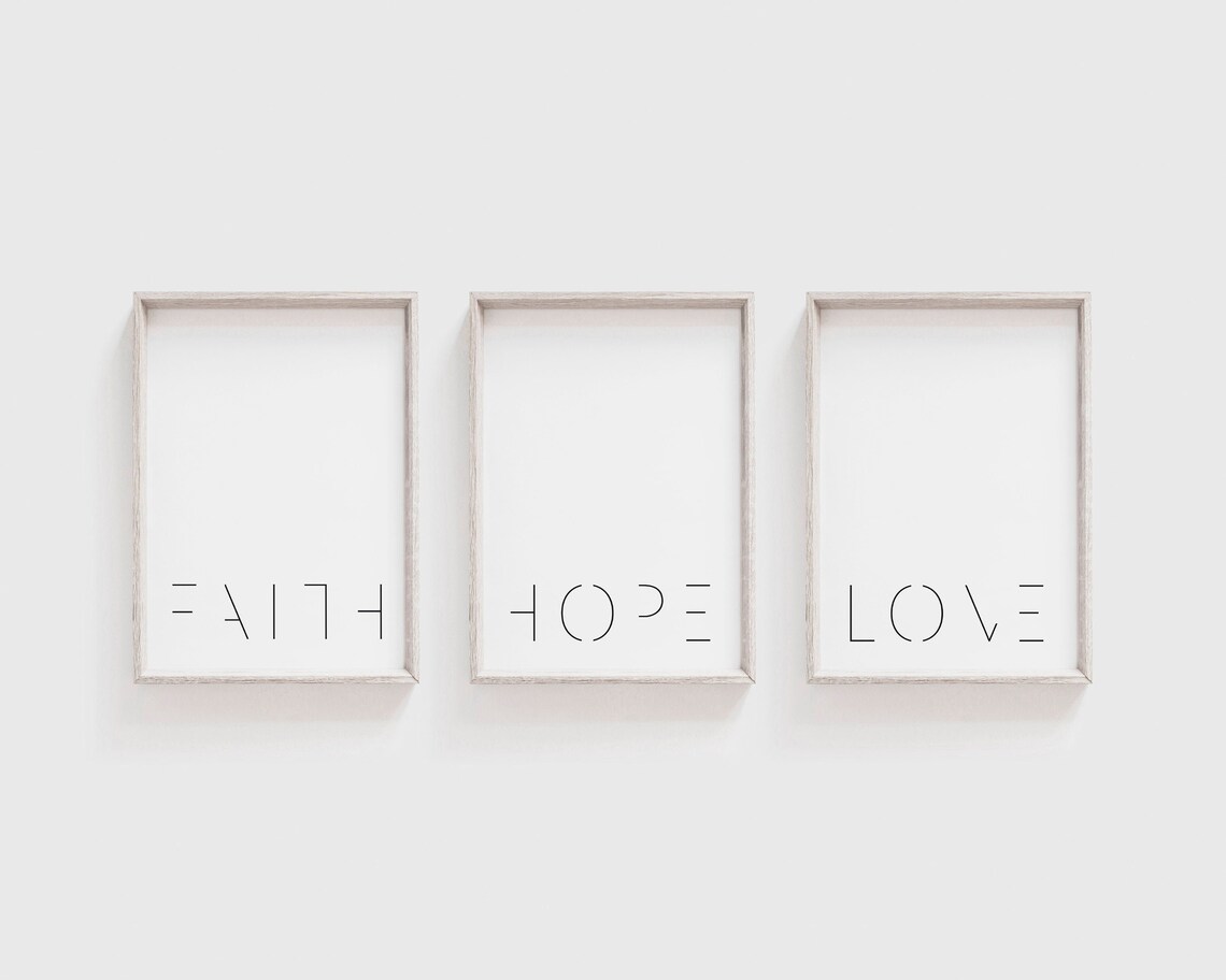 Faith Hope Love Wall Art Printable Wall Art Christian Etsy