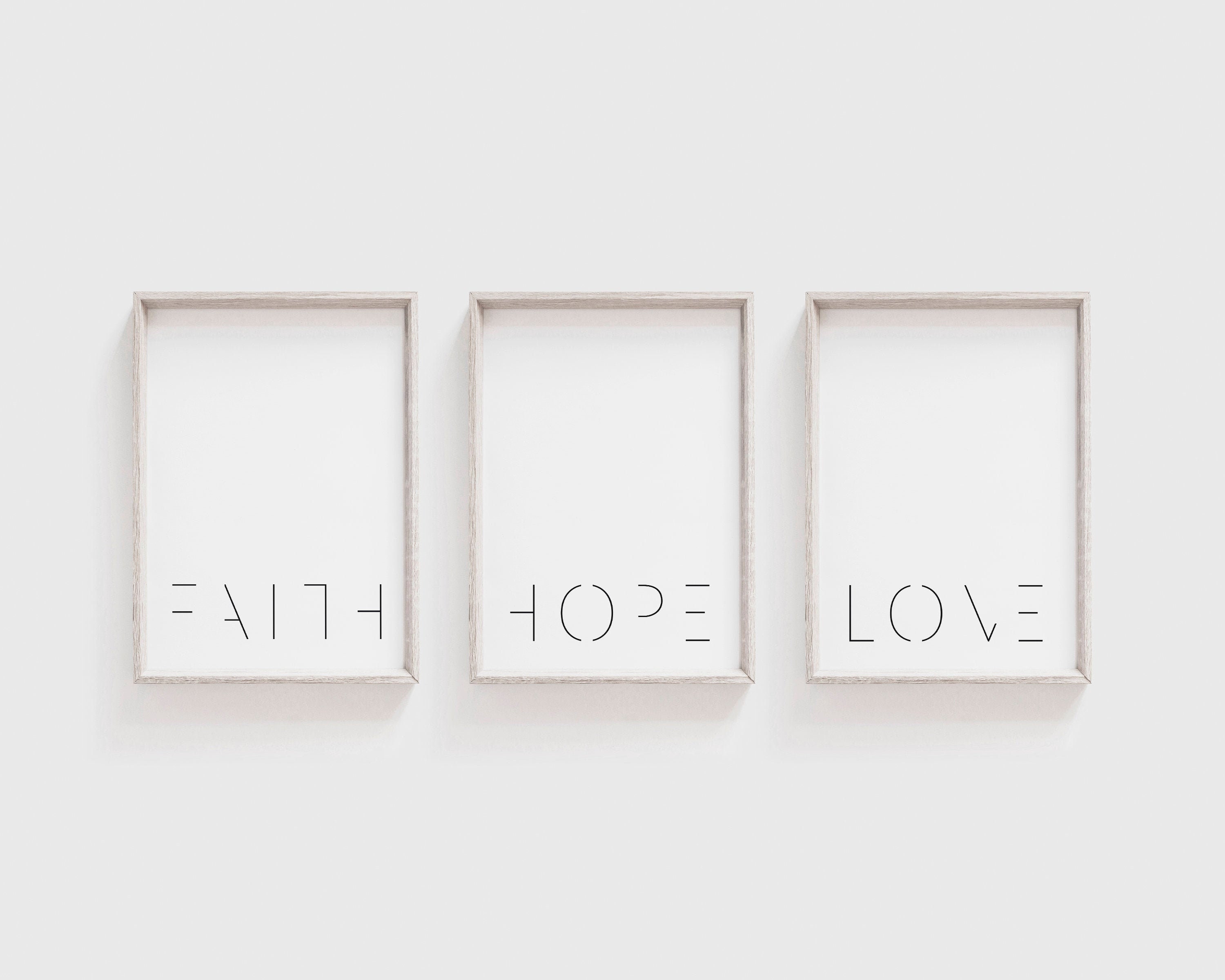 Faith Hope Love Wall Art Printable Wall Art Christian Etsy