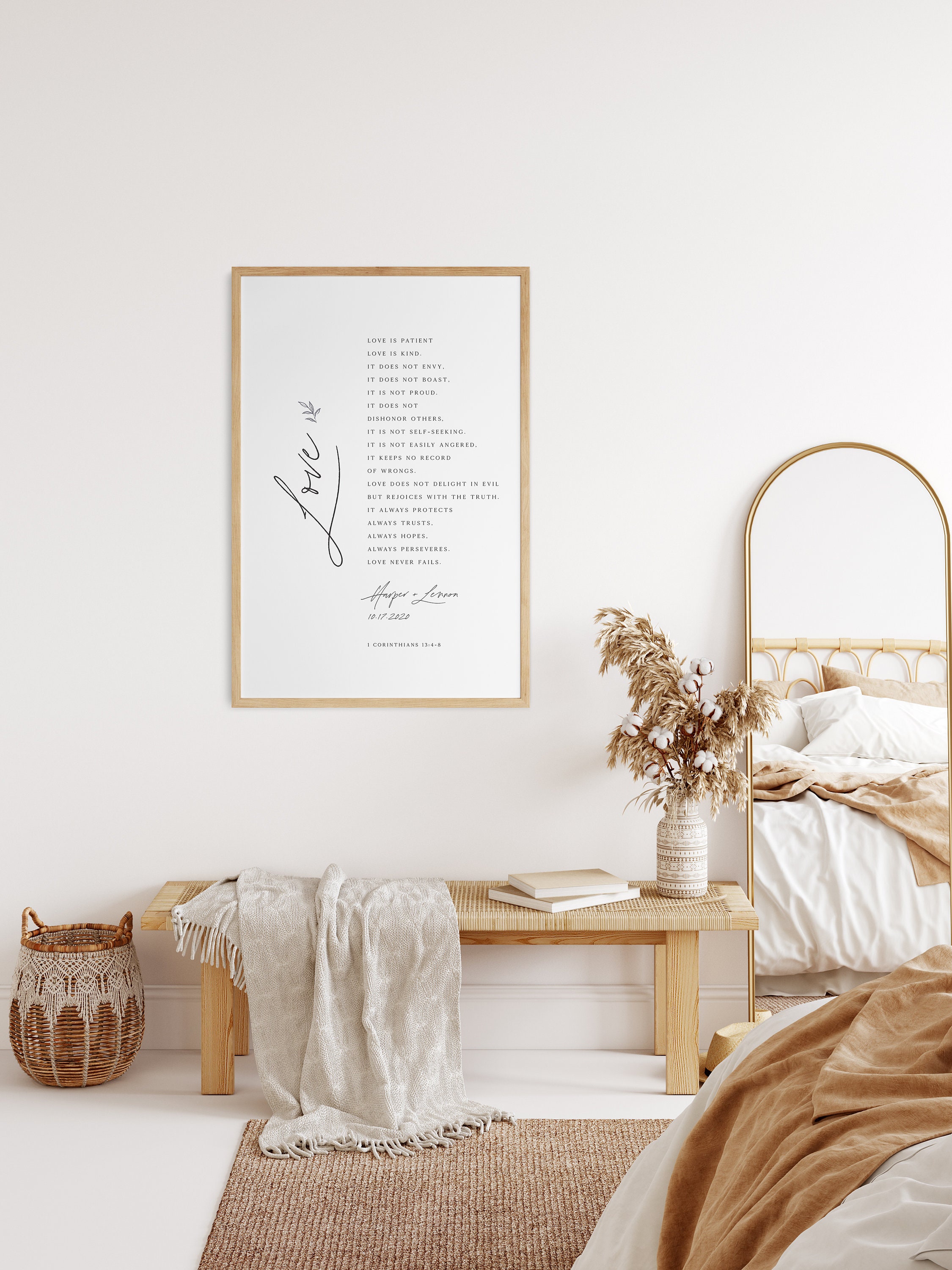 1 Corinthians 13 | CUSTOM Love Wall Art | Printable Scripture | Love is ...