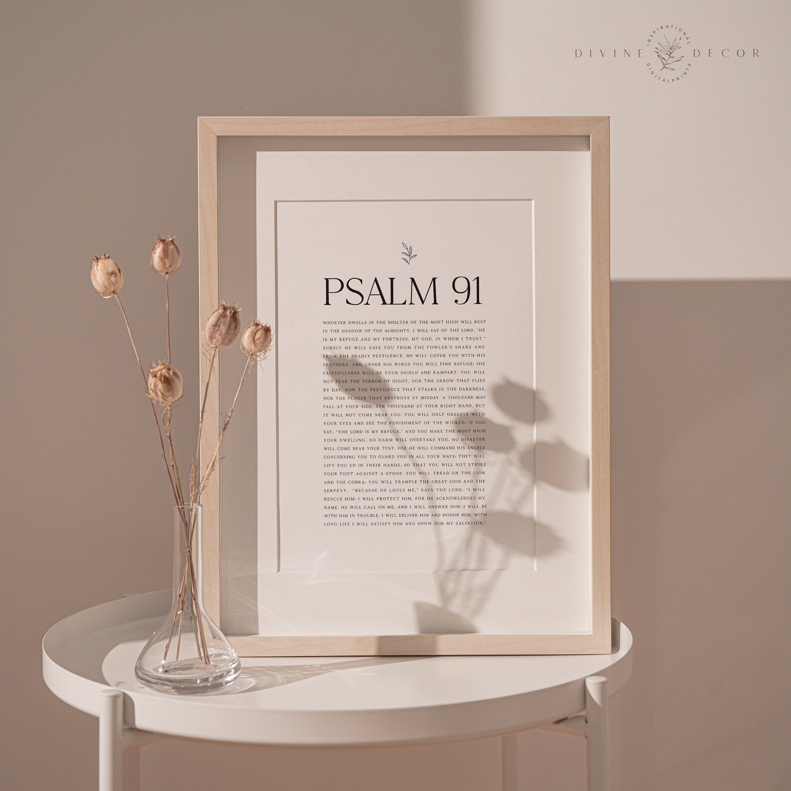 Psalm 91 Christian Wall Art: Minimalist Bible Verse (digital Download ...