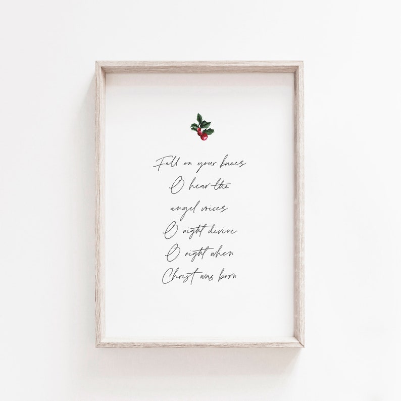 Fall on Your Knees O Holy Night Christmas Lyrics Printable Etsy Christmas Song Fall On Your Knees