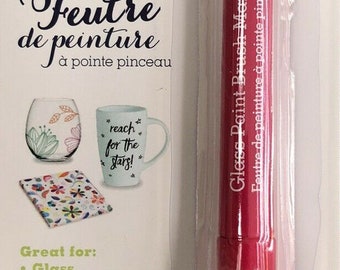 Color Factory Glass Paint Brush Marker White Permanent Color