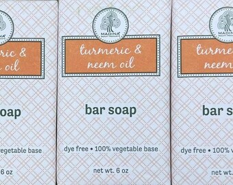 Madina Turmeric And Neem Oil Bar Soaps 6oz X3pc