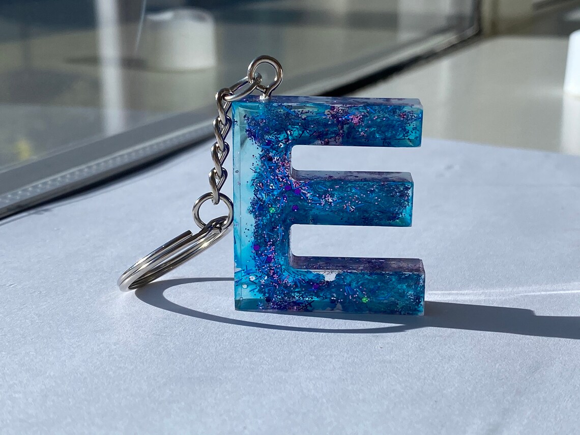 Initial Letter Keychain 26 Letters Available & 20 Color Etsy