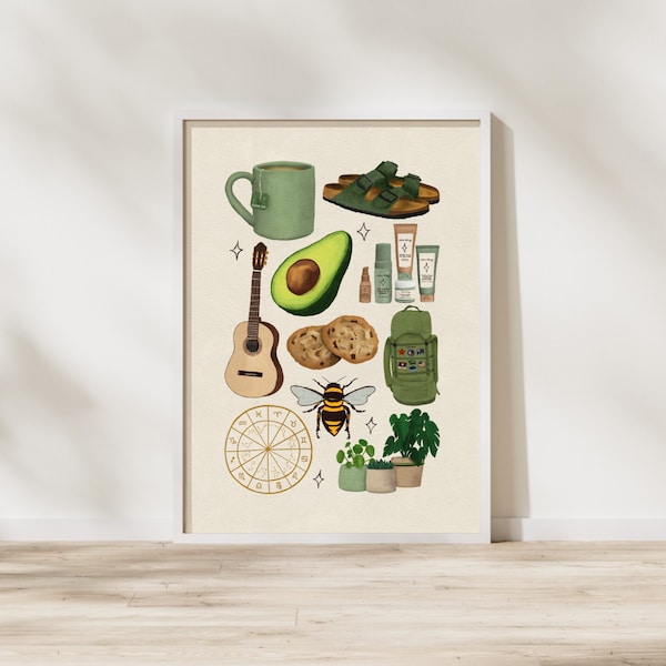 Your Favourite Things Custom Illustration Art Print by The Little Things Company