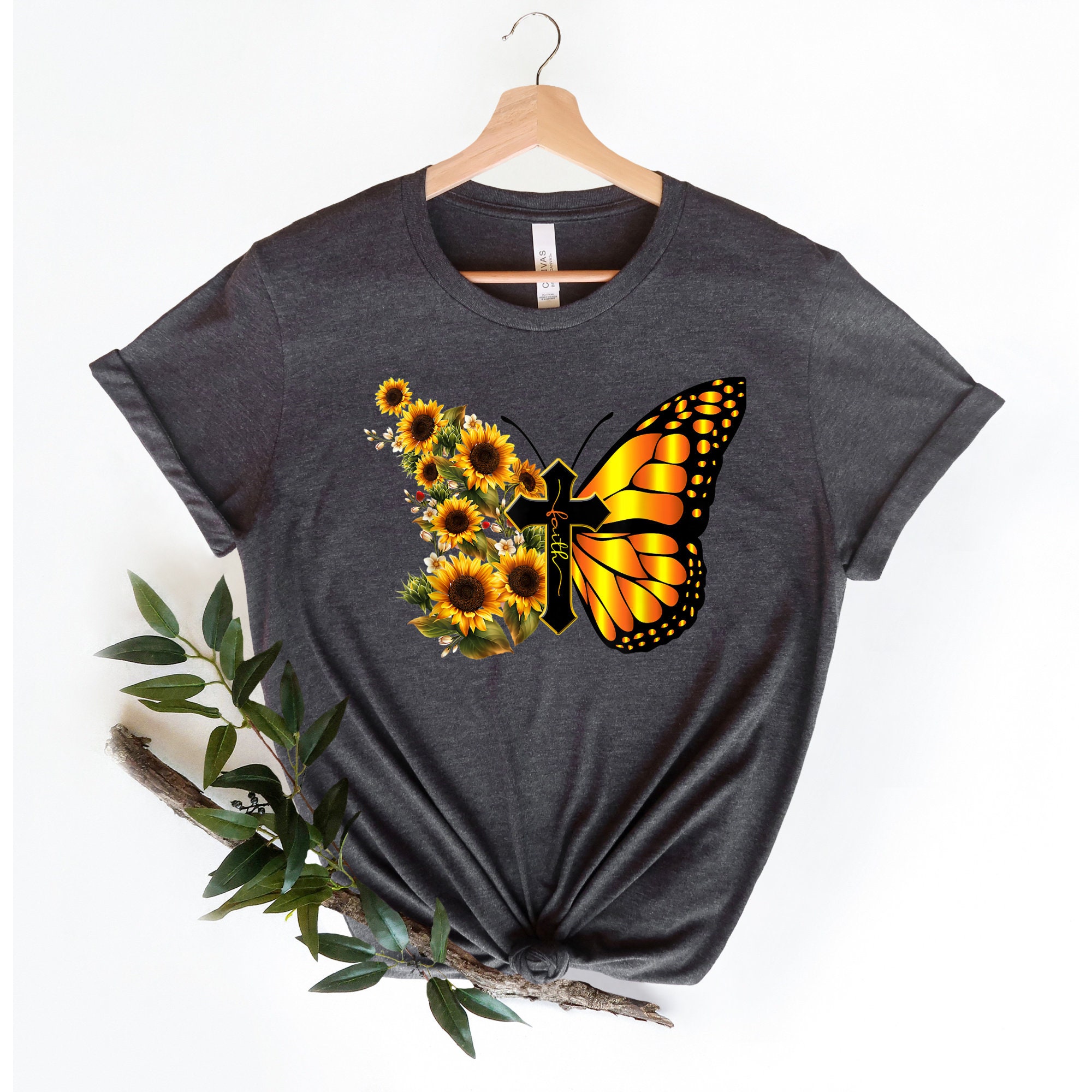 Christian Shirt for Easter Monarch Butterfly Tshirt for - Etsy