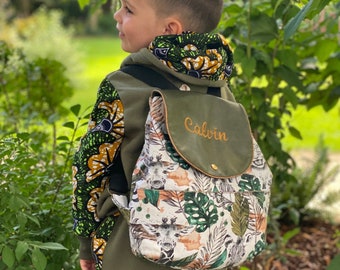 Sac à dos enfant en coton bio - Baby bag ou CPCM - 2 tailles disponibles - personnalisé, prénom brodé - tissu au choix