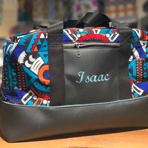 Wax and imitation leather changing bag to personalize embroidery image 4