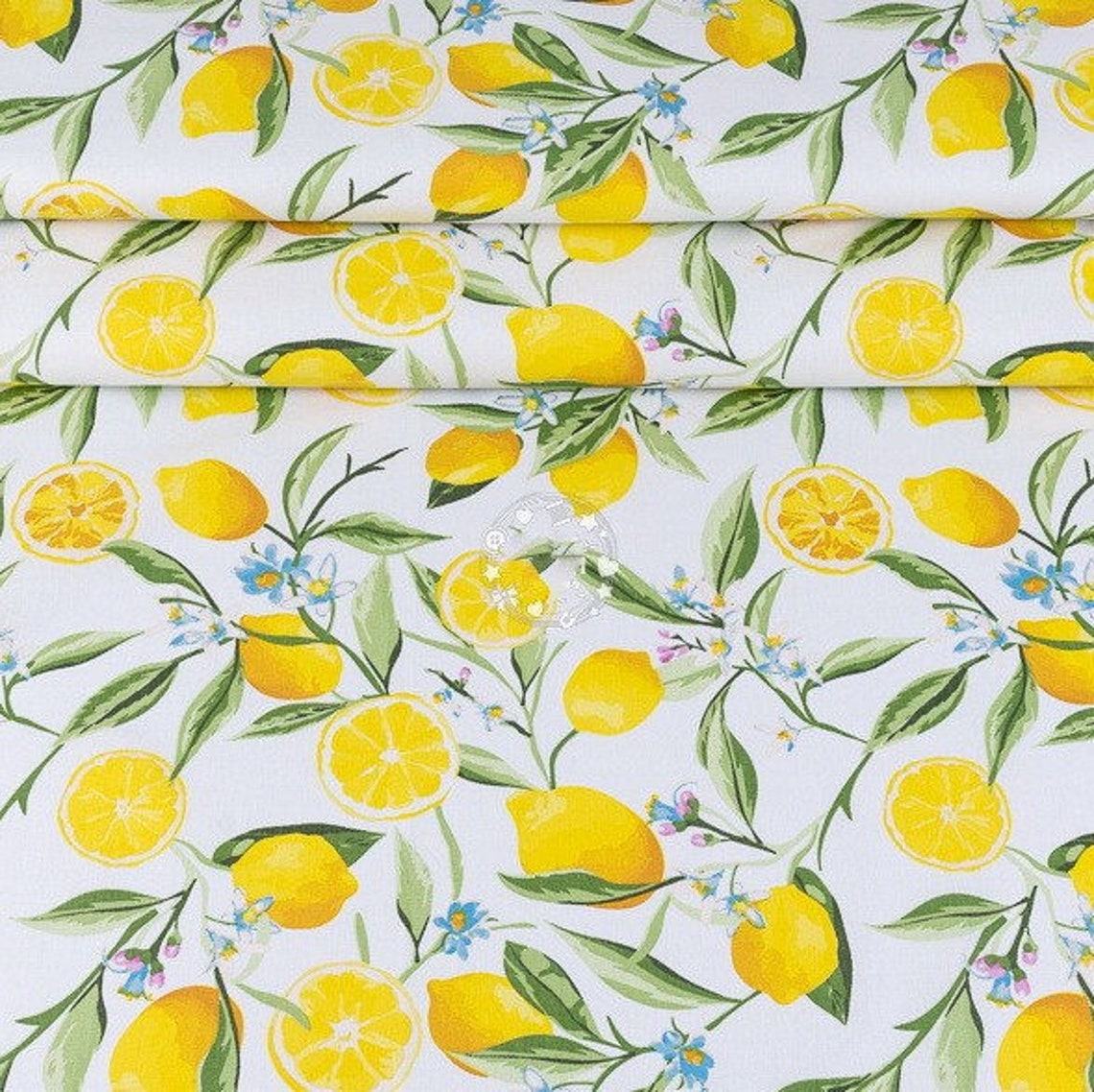 Fruit Fabric Lemon fabric Curtain Fabric Citrus Fabric Etsy
