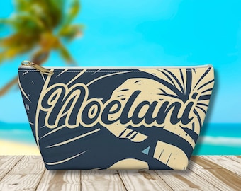 Hawaiian Tropical Makeup Pouch, Hawaii Tropical Floral Beauty Organizer Clutch Lipstick Bag, Bridesmaid Gift Toiletry, Hula Bag, Pencil Case
