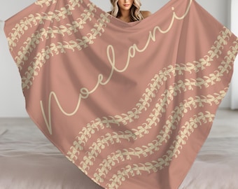 Hawaiian Puakenikeni Flower Minky Blanket for Baby, Toddler or Adult, Puakenikeni Tropical Throw Sherpa Blanket, Hawaii Floral Gift Blanket