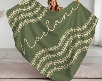 Hawaiian Puakenikeni Flower Minky Blanket for Baby, Toddler or Adult, Puakenikeni Tropical Throw Sherpa Blanket, Hawaii Floral Gift Blanket