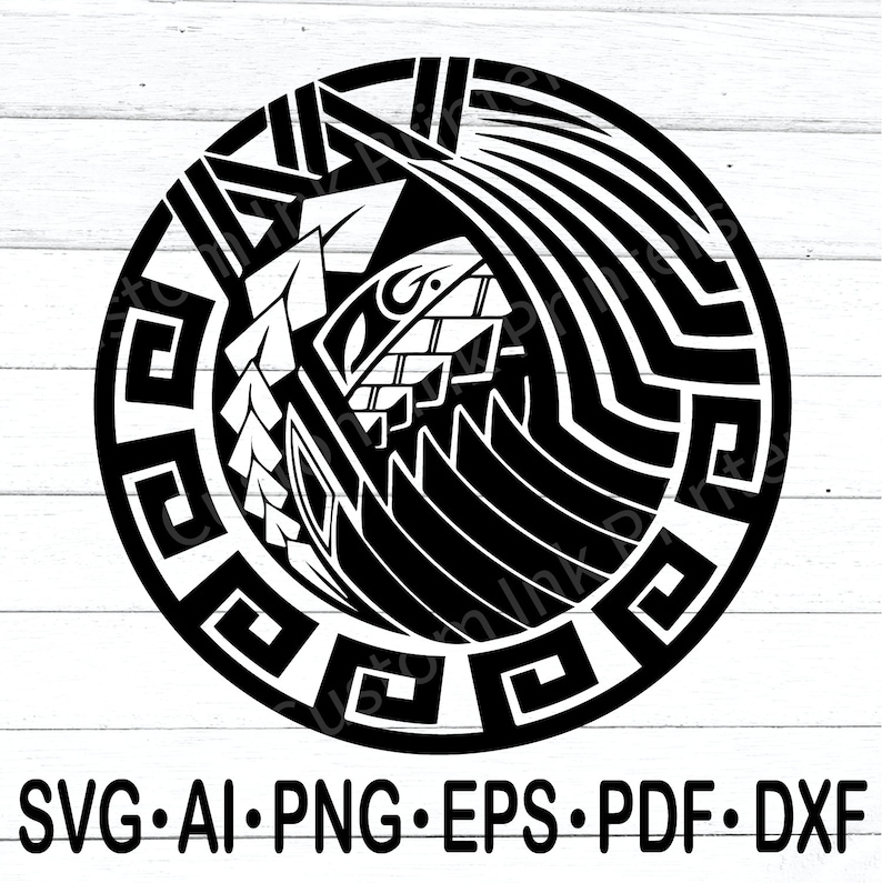 Polynesian Tribal Circle Tattoo SVG, Png, Eps, Ai, Pdf Digital Download