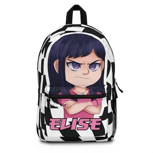 Sac à dos à carreaux anime personnalisé, cartable pour fille anime, cartable à dos d'école, retour à l'école, cadeau pour fille ou garçon, cadeau pour manga