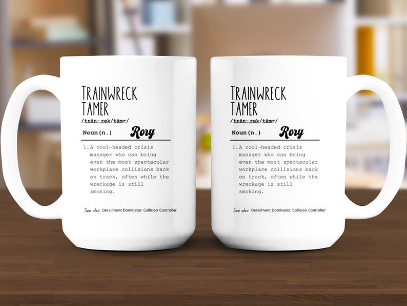 Trainwreck Tamer Definition Mug, Funny Boss Gift image 5