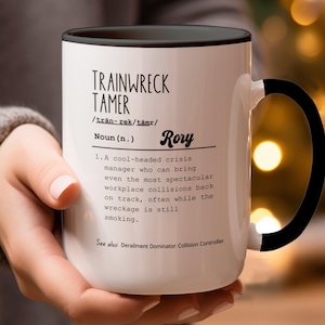 Trainwreck Tamer Definition Mug, Funny Boss Gift image 1