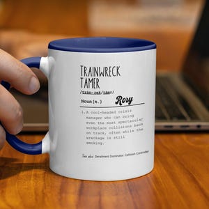 Trainwreck Tamer Definition Mug, Funny Boss Gift image 3